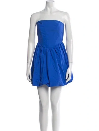 Pre-owned Amanda Uprichard Strapless Mini Dress In Blue