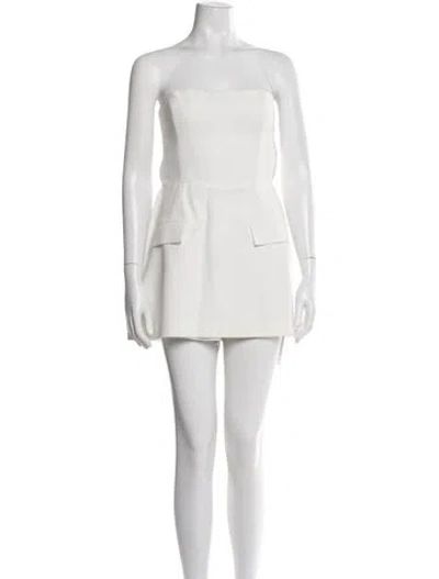 Pre-owned Amanda Uprichard Strapless Mini Dress In White