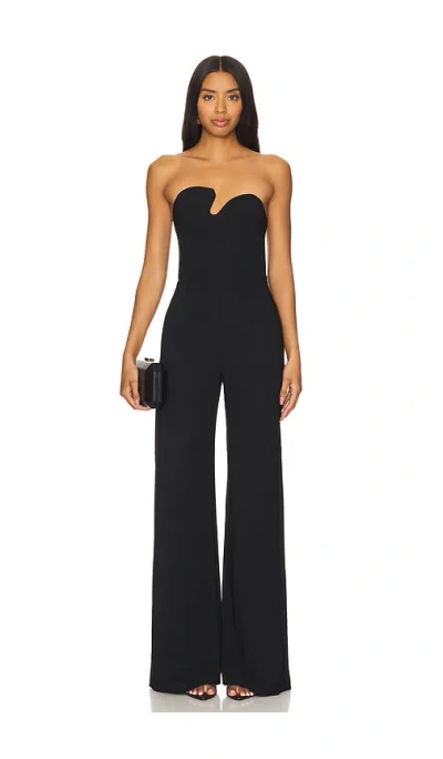 Amanda Uprichard Strapless Puzzle Jumpsuit In Black