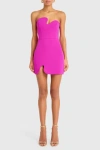 Amanda Uprichard Strapless Puzzle Mini Dress In Hot Pink