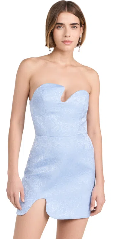 Amanda Uprichard Strapless Puzzle Mini Dress In Powder Blue
