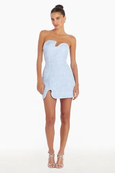 Amanda Uprichard Strapless Puzzle Mini Dress In Powder Blue