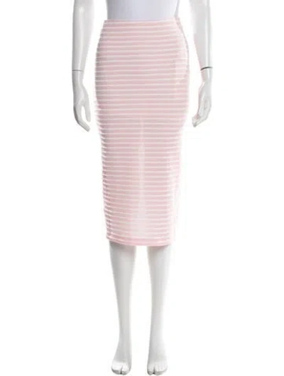 Pre-owned Amanda Uprichard Striped Midi Length Skirt In Pink