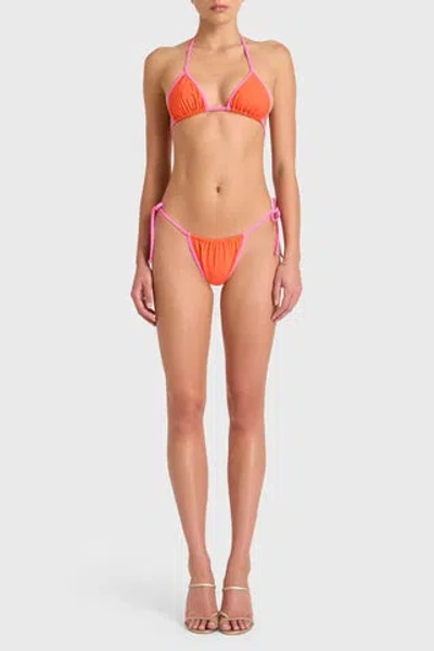 Amanda Uprichard Sunnie Bikini Bottom In Crimson,shocking Pink
