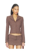 Amanda Uprichard Sutton Jacket In Brown