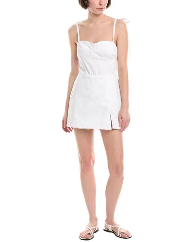 Amanda Uprichard Taylor Denim Skort Romper In Metallic
