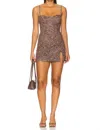 Amanda Uprichard Taylor Skort Romper In Brown Paisley In Multi