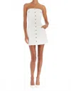 Amanda Uprichard Teyana Dress In White Denim In White