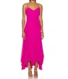 Amanda Uprichard The Clemenza Dress In Hot Pink In Pink
