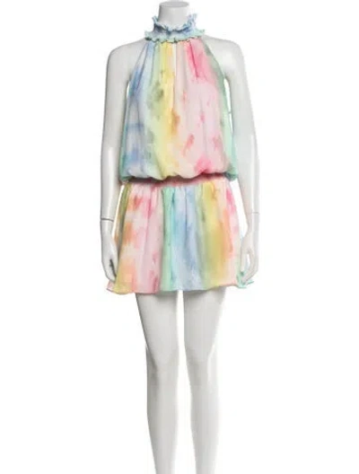 Pre-owned Amanda Uprichard Tie-dye Print Mini Dress In Multi
