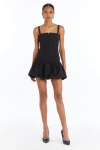 Amanda Uprichard Champagne Skort Romper In Black