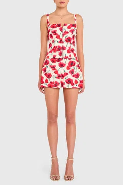 Amanda Uprichard Tisha Romper In Poppy Field