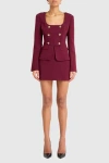 Amanda Uprichard Tompkins Dress In Burgundy