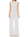 Amanda Uprichard Tori Tweed Jumpsuit In White/black In White