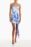 Amanda Uprichard Women's Treasure Strapless Draped Minidress In Splash