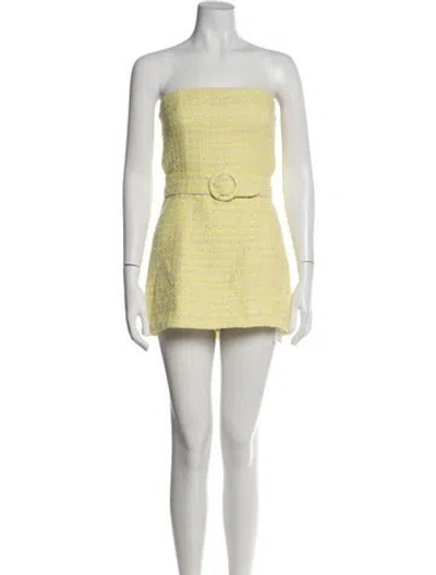 Pre-owned Amanda Uprichard Tweed Pattern Strapless Jumpsuit In Multi