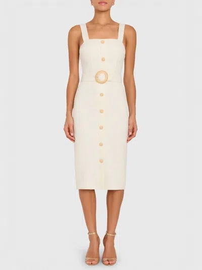 AMANDA UPRICHARD UPTOWN MIDI DRESS IN ECRU