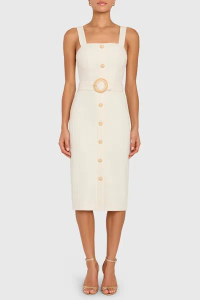 AMANDA UPRICHARD UPTOWN MIDI DRESS IN ECRU
