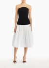 Amanda Uprichard Valencia Strapless Mixed Media Midi Dress In Black