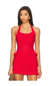 Amanda Uprichard Valentini Top In Crimson In Red