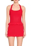 Amanda Uprichard Valentini Top In Crimson In Red