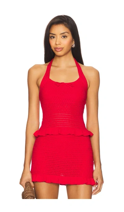Amanda Uprichard Valentini Top In Red