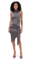 Amanda Uprichard Vallani Dress Graphite In Gray