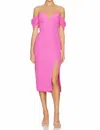 Amanda Uprichard Victoria Off Shoulder Midi Dress In Astr Pink In Pink
