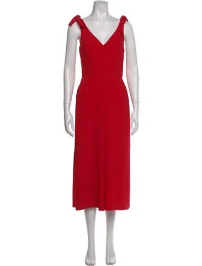 Pre-owned Amanda Uprichard V-neck Jumpsuit In Red