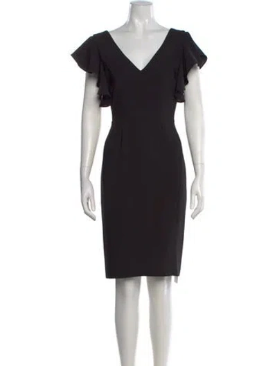 Pre-owned Amanda Uprichard V-neck Knee-length Dress W/ Tags In Black