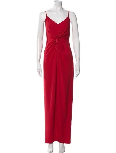 Pre-owned Amanda Uprichard V-neck Long Dress In Red