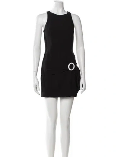 Pre-owned Amanda Uprichard V-neck Mini Dress In Black