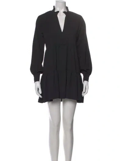 Pre-owned Amanda Uprichard V-neck Mini Dress In Black