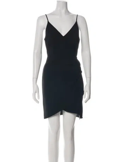 Pre-owned Amanda Uprichard V-neck Mini Dress In Black