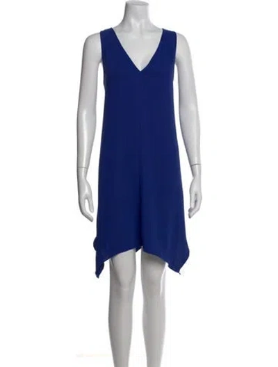 Pre-owned Amanda Uprichard V-neck Mini Dress In Blue