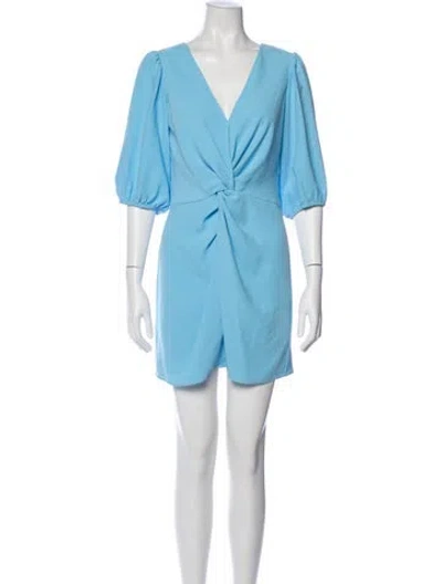 Pre-owned Amanda Uprichard V-neck Mini Dress In Blue