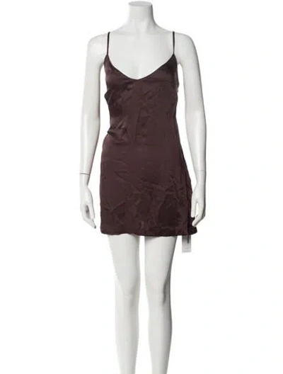 Pre-owned Amanda Uprichard V-neck Mini Dress In Burgundy