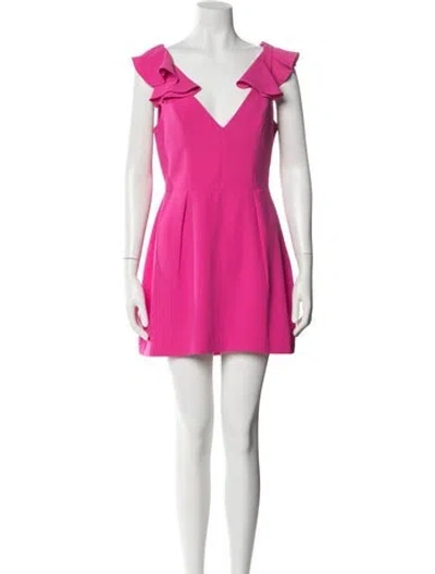 Pre-owned Amanda Uprichard V-neck Mini Dress In Pink