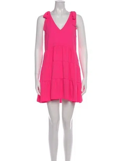 Pre-owned Amanda Uprichard V-neck Mini Dress In Pink
