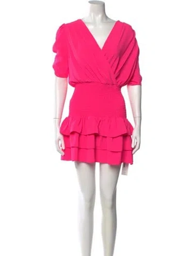 Pre-owned Amanda Uprichard V-neck Mini Dress In Pink