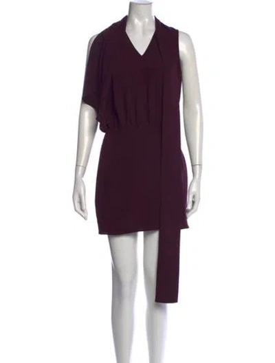 Pre-owned Amanda Uprichard V-neck Mini Dress In Purple