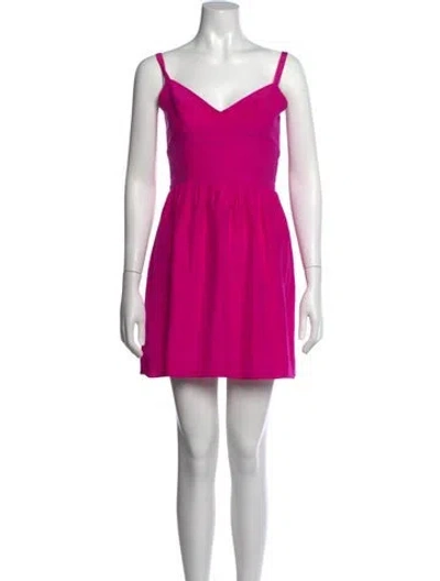 Pre-owned Amanda Uprichard V-neck Mini Dress In Purple