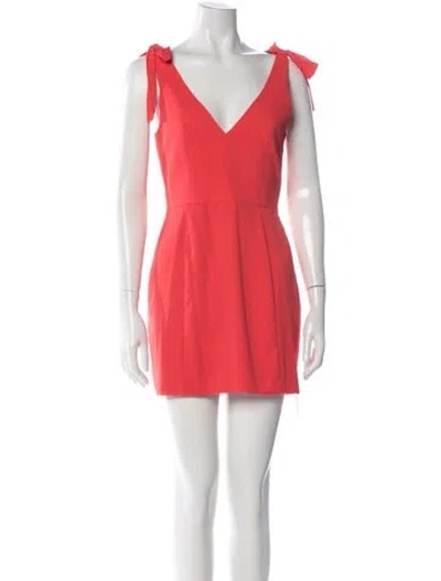 Pre-owned Amanda Uprichard V-neck Mini Dress In Red