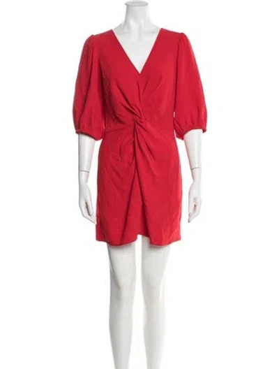 Pre-owned Amanda Uprichard V-neck Mini Dress In Red