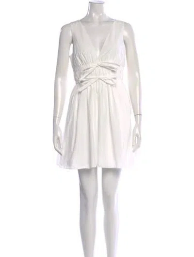Pre-owned Amanda Uprichard V-neck Mini Dress W/ Tags In White