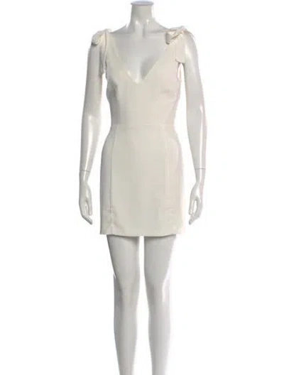 Pre-owned Amanda Uprichard V-neck Mini Dress In White