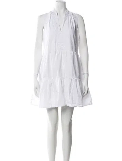 Pre-owned Amanda Uprichard V-neck Mini Dress In White
