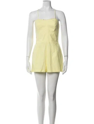 Pre-owned Amanda Uprichard V-neck Romper In Yellow