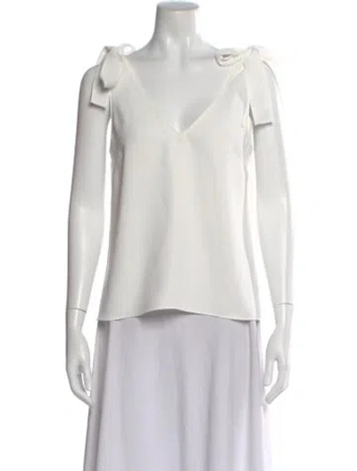 Pre-owned Amanda Uprichard V-neck Sleeveless Blouse In White
