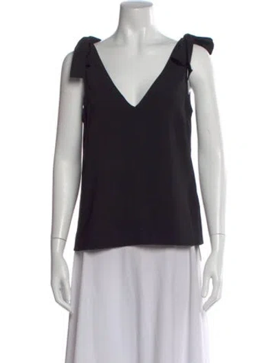 Pre-owned Amanda Uprichard V-neck Sleeveless Top In Black